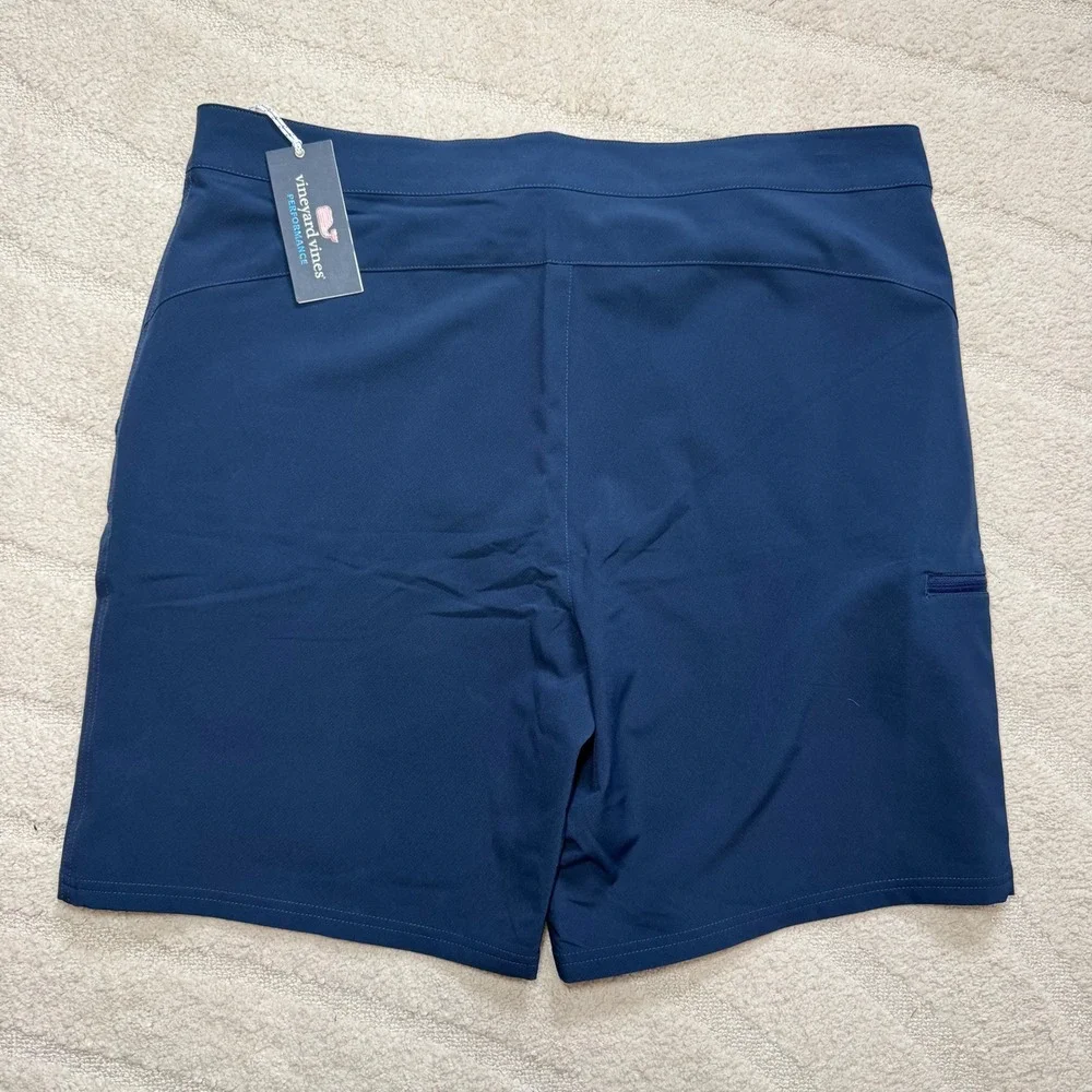 NEW Vineyard Vines Mens 9 Inch Solid Boardshort Blue Blazer Performance Swim 38